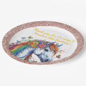 ホースお洒落レインボーフローラ馬術誕生日 ペーパープレート (アングル)