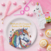 ホースお洒落レインボーフローラ馬術誕生日 ペーパープレート (パーティー)