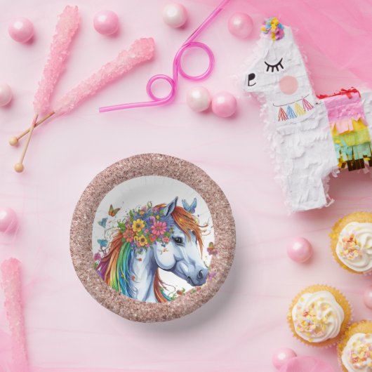 ホースお洒落レインボーフローラ馬術誕生日 ペーパーボウル (パーティー)