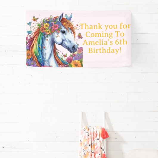 ホースお洒落レインボーフローラ馬術誕生日 横断幕 (インサイチュ)