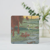 ホースお洒落結婚式招待状 招待状 (スタンド正面)