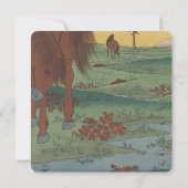 ホースお洒落結婚式招待状 招待状 (裏面)