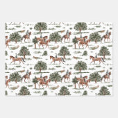 ホースかわいらしジョッキーライディング誕生日 ラッピングペーパーシート (正面)