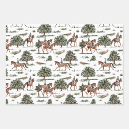 ホースかわいらしジョッキーライディング誕生日 ラッピングペーパーシート