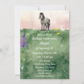 ホースかわいらしメドウと春の花誕生日 招待状 (裏面)