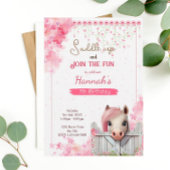 ホースかわいらし誕生日ピンクフローラ馬術園 招待状