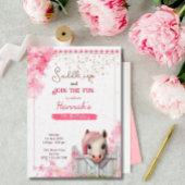 ホースかわいらし誕生日ピンクフローラ馬術園 招待状