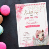 ホースかわいらし誕生日ピンクフローラ馬術園 招待状