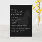 ホースことわざおもしろいホース引用文ギフトガールズウーマン カード (黄色い花)