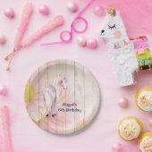 ホースとかわいらしデイジーオンバーンウッド誕生日 ペーパープレート (パーティー)