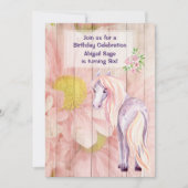 ホースとかわいらしデイジーオンバーンウッド誕生日 招待状 (正面)