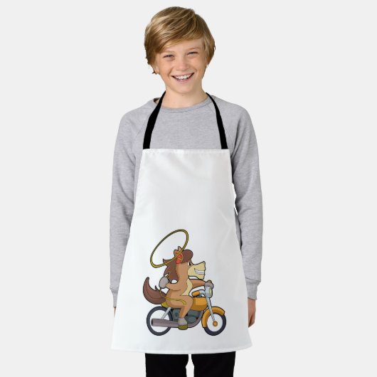 ホースとしてカウボーイ投げなわ&バイク エプロン (着用した状態)