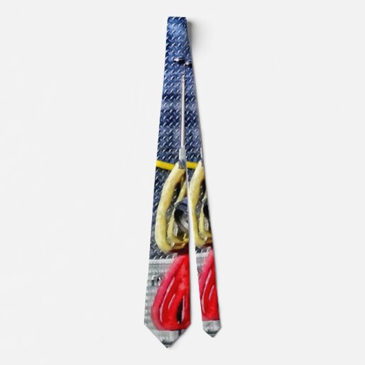 ホースと斧を備えた消防車 ネクタイ (正面)