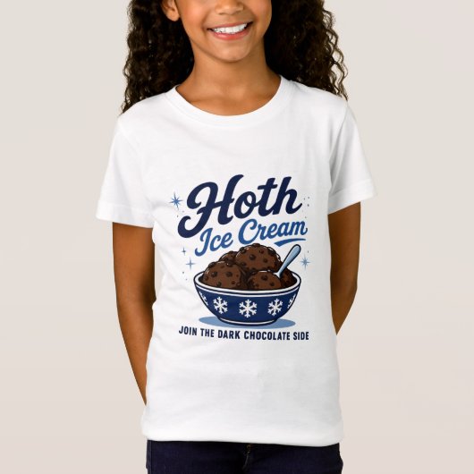 ホースのアイスクリーム ダークチョコ コメディ Tシャツ (正面)