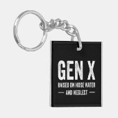 ホースの水とネグレクトで育ったX世代 キーホルダー (正面左)