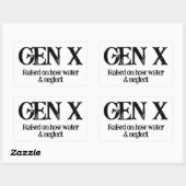 ホースの水とネグレクトのシールにX生成 長方形シール (シート)