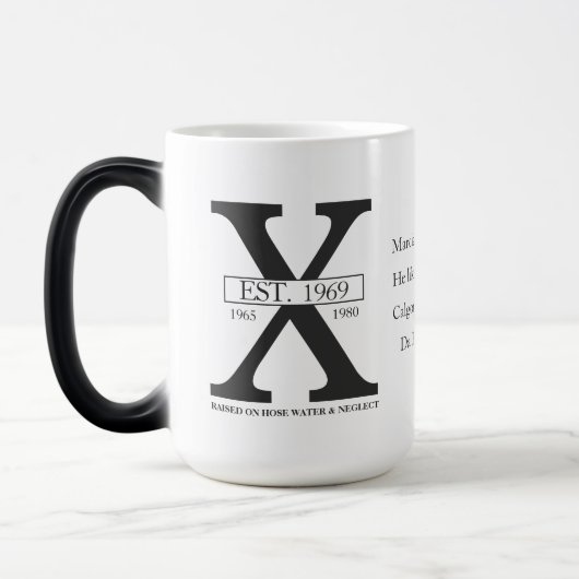 ホースの水と無視のマグカップ上に生成GenX モーフィングマグカップ (左)