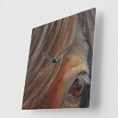 ホースアイファインアートウォールクロック スクエア壁時計 (傾斜)