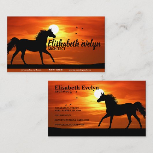ホースアットサンセットシルエット 名刺 (正面/裏面)