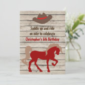 ホースアンドカウボーイハットバーンウッドウェスタン誕生日 招待状 (スタンド正面)