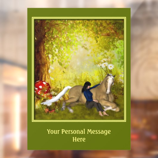 ホースアンドガールファンタジーフォレパーソナライズされたスト  ウィンドウサイン (シート2)