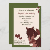 ホースアンドキャンディーケーンホリデー誕生日招待状 招待状 (正面/裏面)