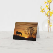 ホースアンドサンセットエストロフィー悔やみや弔慰 カード (黄色い花)