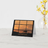 ホースアンドサンセットスルーウインドウハートフェル悔やみや弔慰 カード (黄色い花)