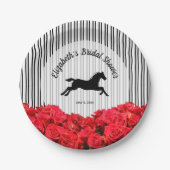 ホースアンドレッドローズダービーブライダルシャワー ペーパープレート (正面)