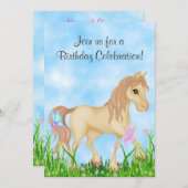 ホースアンド蝶誕生日招待状 招待状 (正面/裏面)