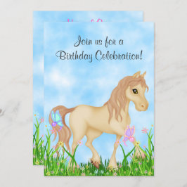 ホースアンド蝶誕生日招待状 招待状