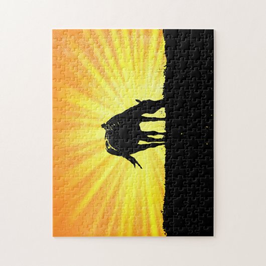 ホースアートシルエット&サンバーストアートパズル ジグソーパズル (縦)