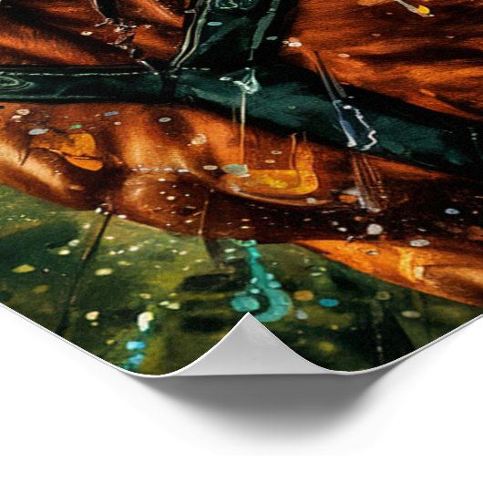 ホースアートワイルドホースアートホースギャラリーアート絵を描 ポスター (角)