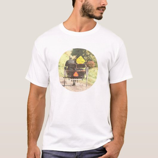 ホースア描ミッシュ乳母車グランジラウンド Tシャツ (正面)