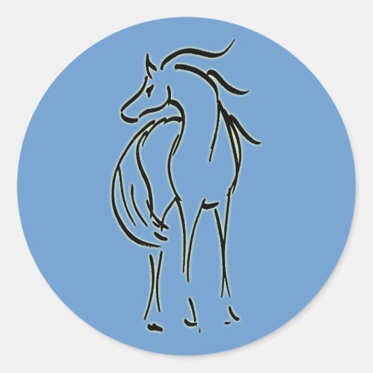 ホースイラストレーションシール ラウンドシール (正面)