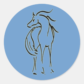 ホースイラストレーションシール ラウンドシール