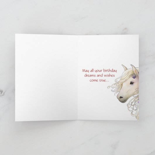 ホースインかわいらしバラフラワーガーデン誕生日 カード (内部)