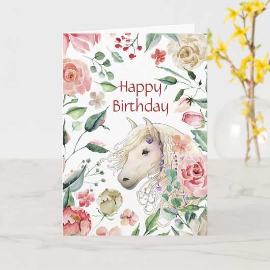 ホースインかわいらしバラフラワーガーデン誕生日 カード (黄色い花)