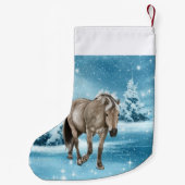 ホースインウィンターシーンカスタムストッキング2サイドプリント スモールクリスマスストッキング (裏面)
