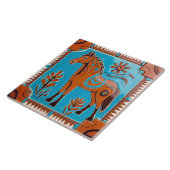 ホースインサウスウェストスタイルサウスウエスブラウン&ブルー タイル (側面)