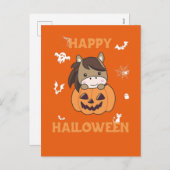 ホースインパンプキンスウィートウマハッピーハローウィン シーズンポストカード (正面/裏面)