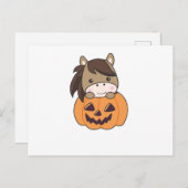 ホースインパンプキンスウィートウマハッピーハローウィン ポストカード (正面/裏面)