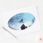 ホースウェザーベーンブルースカイ 楕円形シール (封筒)