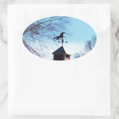 ホースウェザーベーンブルースカイ 楕円形シール (バッグ)