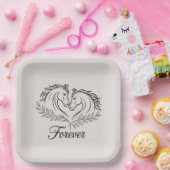 ホースウェスタンエレガントド素朴結婚国 ペーパープレート (パーティー)