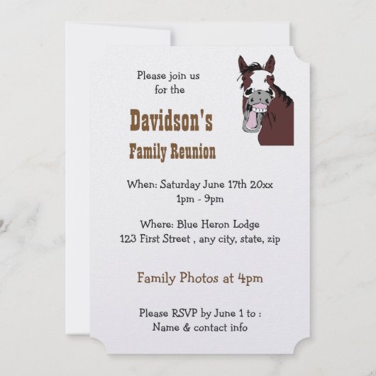 ホースウェスタンテーマファミリー懇親会カスタム招待状 招待状 (裏面)