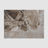 ホースウェスタンヴィンテージセピア素朴デクページ 薄葉紙 (正面)