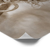 ホースウェスタンヴィンテージセピア素朴 ポスター (角)