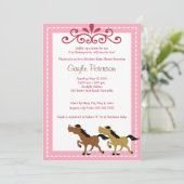 ホースウェスタン女性のカーボーイ5x7ベビーシャワー招待状 招待状 (スタンド正面)
