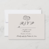 ホースウェスタン素朴カントリーアイボリーエレガントな結婚式 出欠カード (正面)